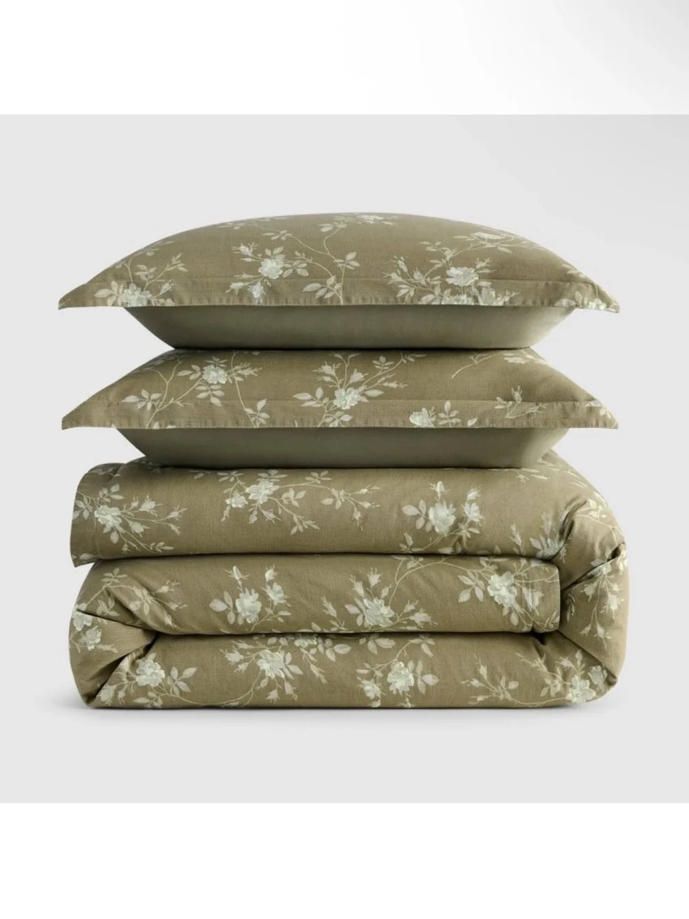 Jeremiah Brent Home 3pc California King Floral 'Palacio' Cotton Duvet Set Green